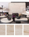 Manufacture Travertine Footed Serving Platter 24.5 cm