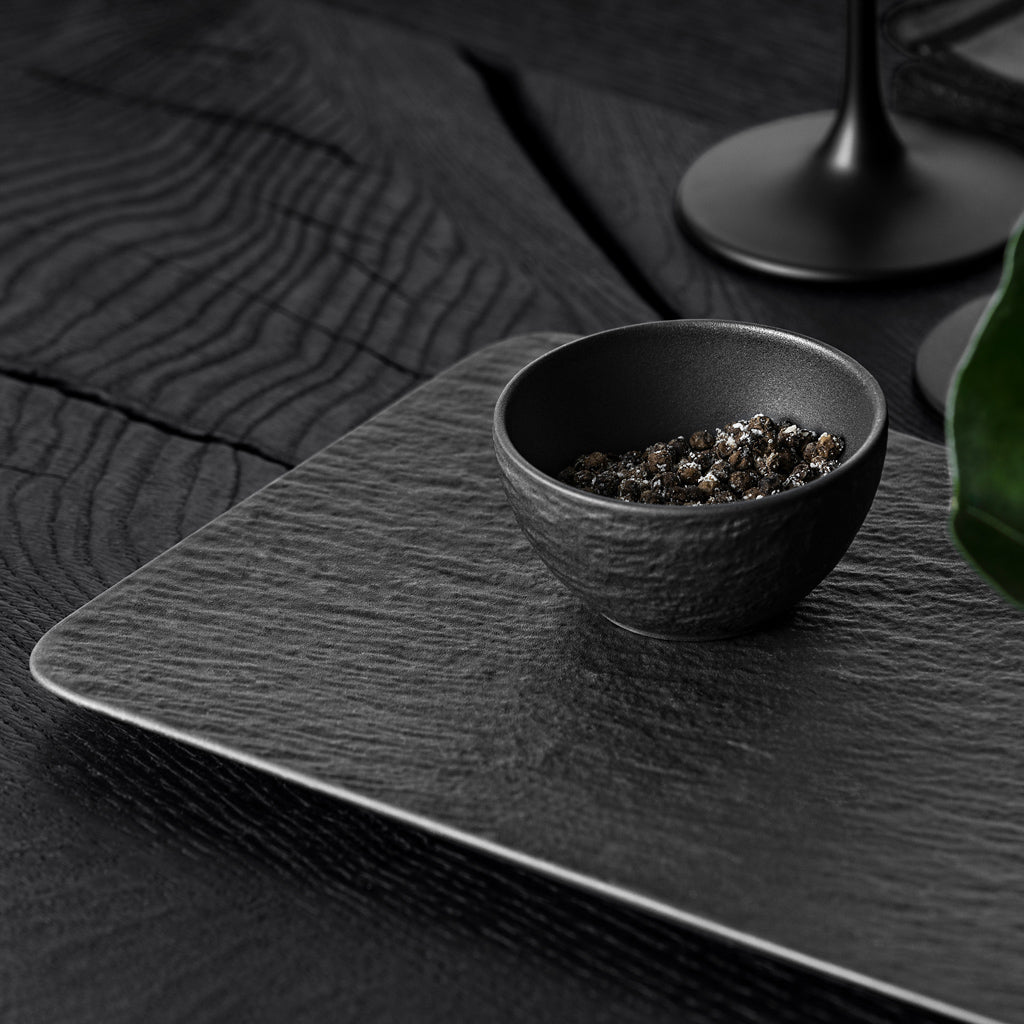 Manufacture Rock Rectangular Black Serving Plate