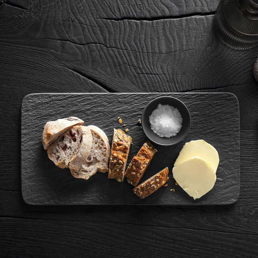 Manufacture Rock Rectangular Black Serving Plate