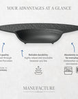 Manufacture Rock Rectangular Black Serving Plate