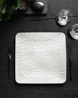 Manufacture Rock Blanc Square Serving Plate/Gourmet Plate 32.5 cm