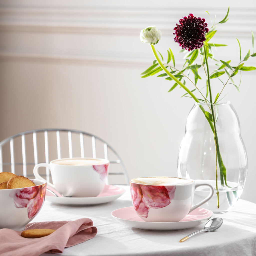 Rose Garden Saucer for Breakfast Cup Pink