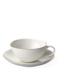 Anmut Gold Teacup & Saucer – Set of 6
