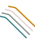 Artesano Hot & Cold Beverage Glass Straw Set 4 Pcs
