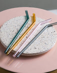 Artesano Hot & Cold Beverage Glass Straw Set 4 Pcs