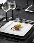 Manufacture Rock Blanc Square Flat Plate 28 cm