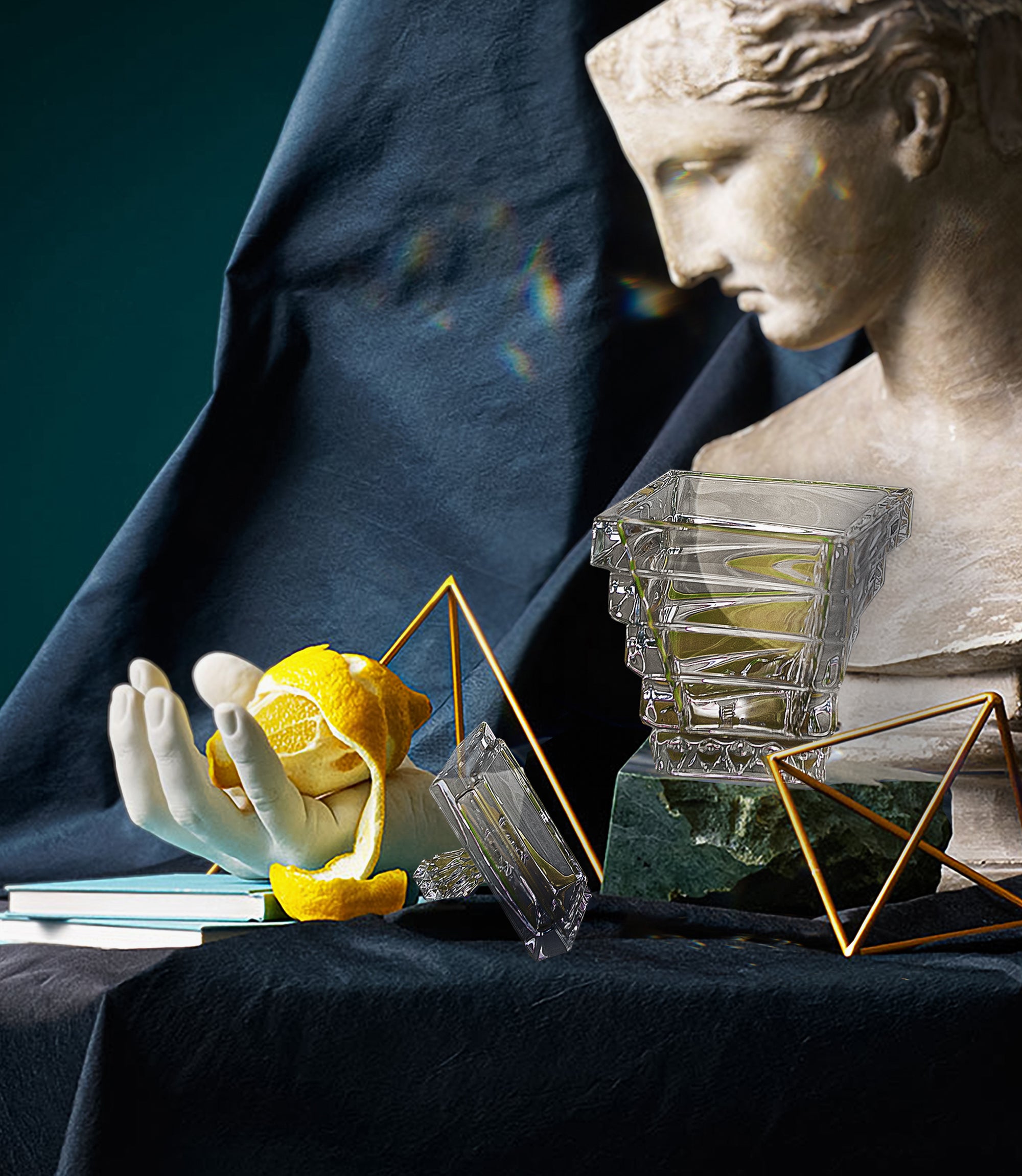 Spiral Crystal Rectangular Tray &amp; Containers – 3-Piece Set