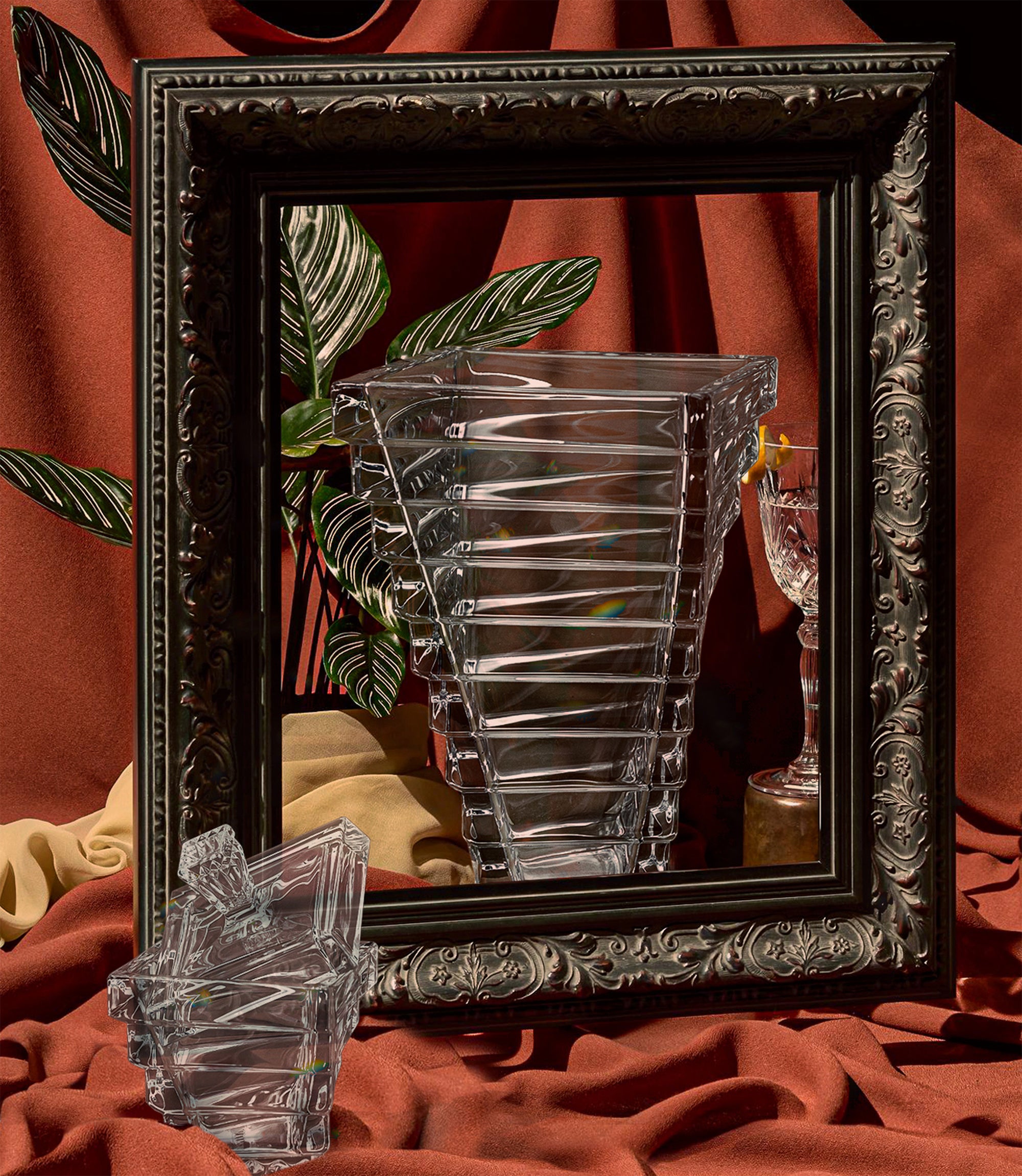 Spiral Crystal Rectangular Tray &amp; Containers – 3-Piece Set