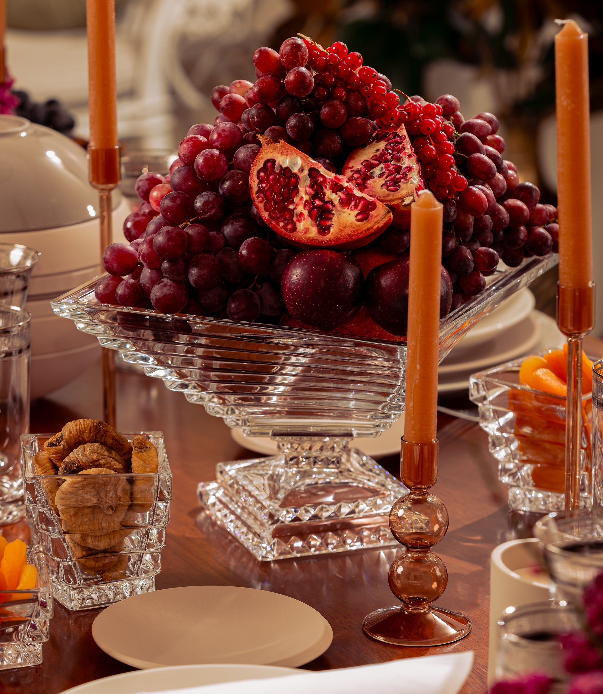 Spiral Crystal Rectangular Tray &amp; Bowl– 3-Piece Set