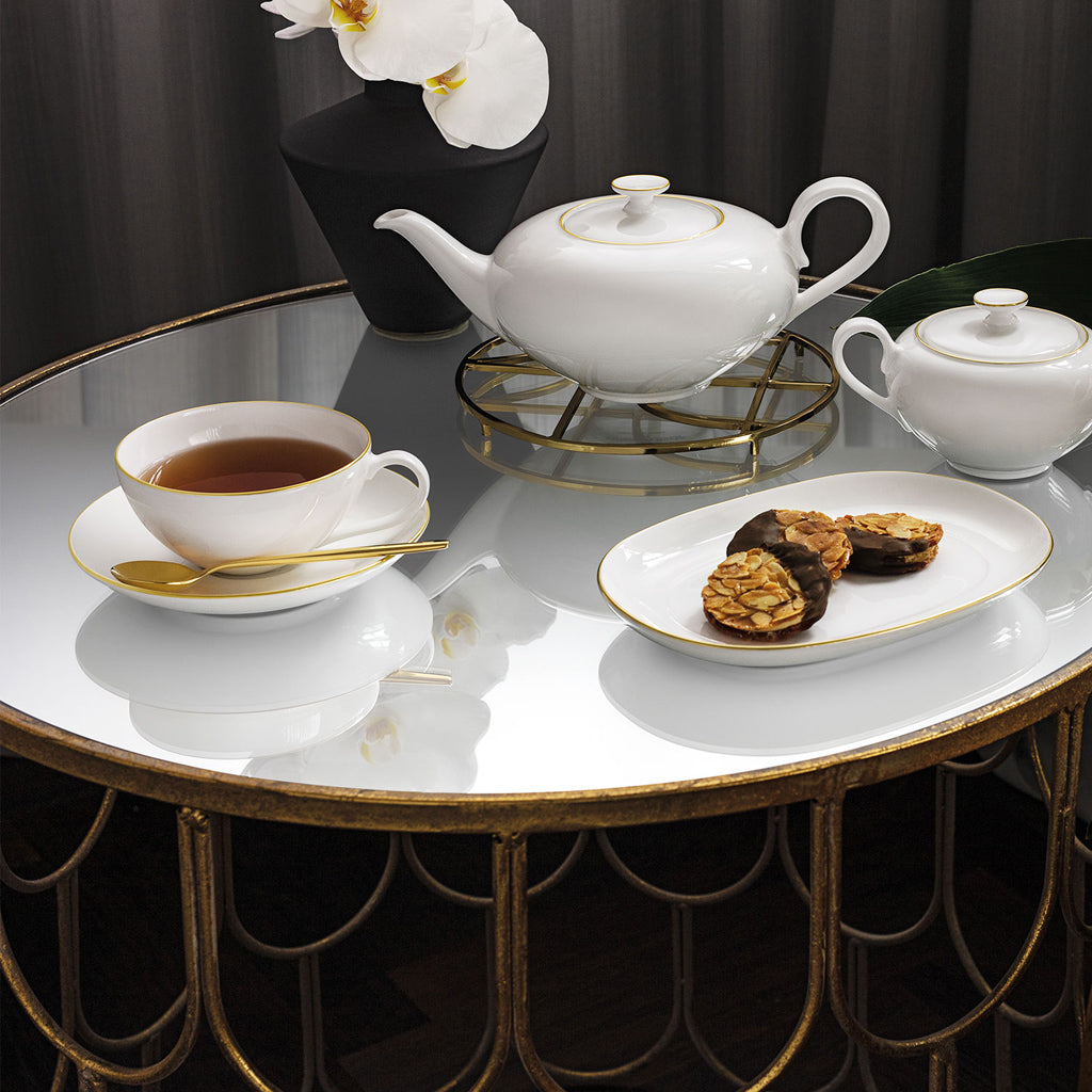 Anmut Gold Teacup &amp; Saucer – Set of 6