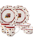 Toy's Delight Breakfast set for 2, Locomotive, 6 pieces