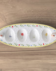 Spring Awakening Egg-Boat Rooster & Hen, 31x12 cm