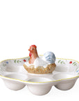 Spring Awakening Egg Plate Rooster & Hen, 20 cm