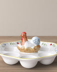 Spring Awakening Egg Plate Rooster & Hen, 20 cm