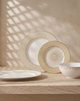 Geo Rose Beige & Gold Dinner Plate 28 cm
