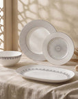 Geo Rose Grey & Platinum Dinner Plate 28 cm