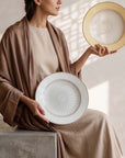 Geo Rose Beige & Gold Salad Plate 22 cm