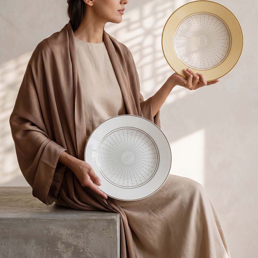 Geo Rose Grey &amp; Platinum Salad Plate 22 cm