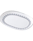 Geo Rose Grey & Platinum Oval Pickle Dish 20cm