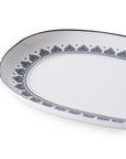 Geo Rose Grey & Platinum Oval Pickle Dish 20cm