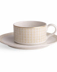 Geo Rose Gold & Beige Tea Set- 12 Pcs for 6 Person