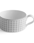 Geo Rose Grey & Platinum Tea Set - 12 Pcs for 6 Person