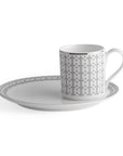 Geo Rose Grey & Platinum Coffee Set – 12 Pcs for 6 Persons