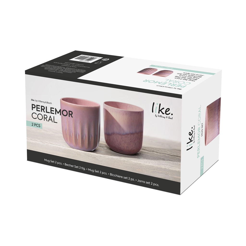 Perlemor Coral Mug Set of 2 Pieces