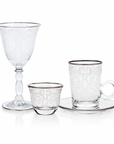 Embroidery Silver Tea, Coffee & Water Set - 24 pcs