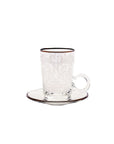 Embroidery Silver S/6 Tea Cup W/Saucer for 120Ml