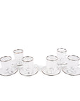 Embroidery Silver S/6 Tea Cup W/Saucer for 120Ml