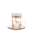Horse Amber Set of 6 Tea Cup with Saucer, 120 ml
