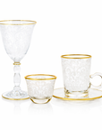 Embroidery Gold Tea, Coffee & Water Set - 24 pcs