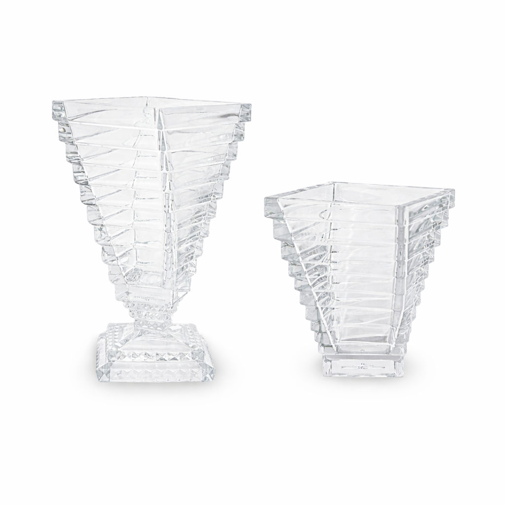Spiral Crystal Vase– 2-Piece Set