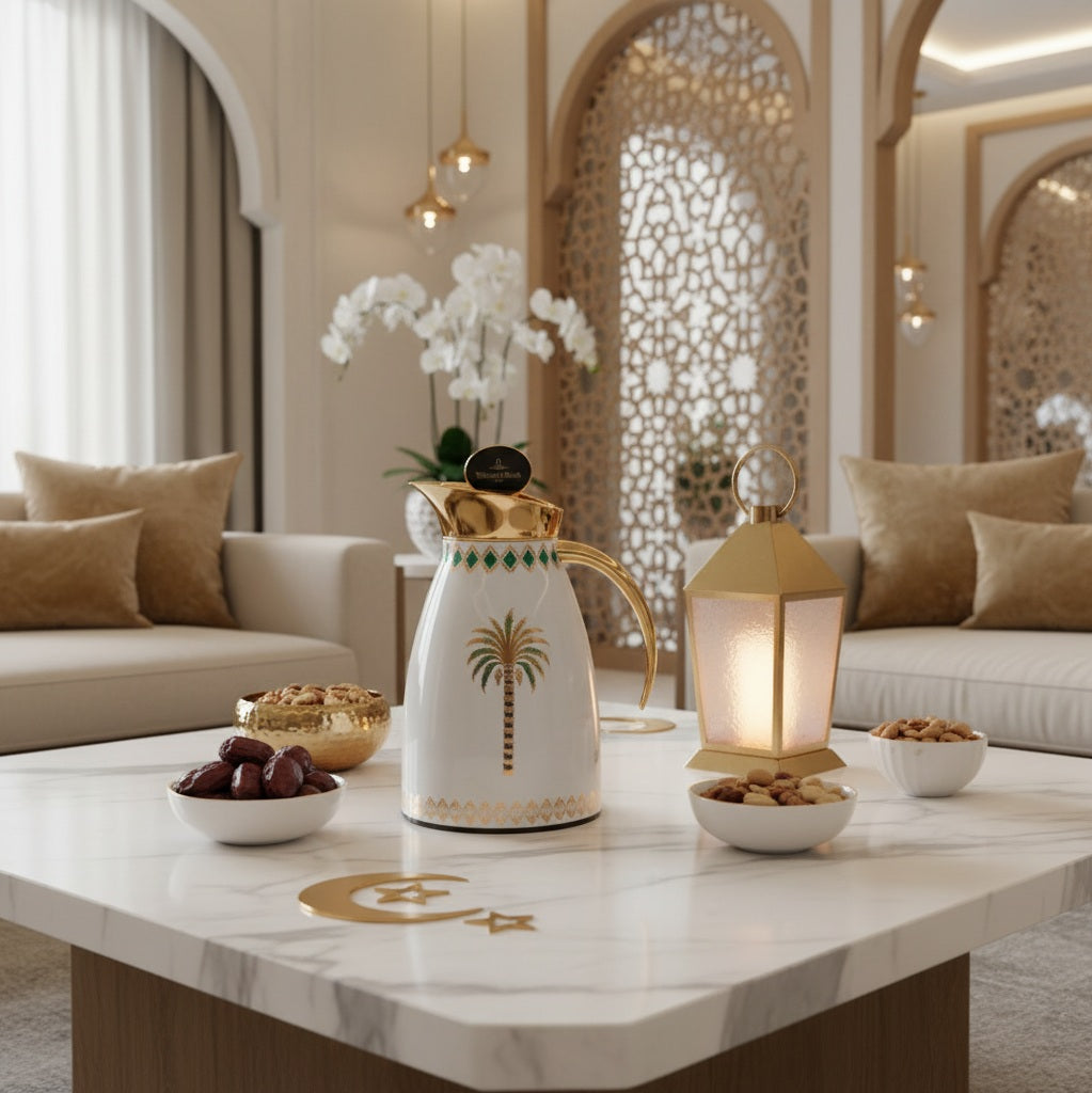 Palm Tree Thermos Gold 1L