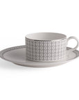 Geo Rose Grey & Platinum Tea Set - 12 Pcs for 6 Person