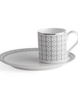 Geo Rose Grey & Platinum Espresso Set - 12 Pcs for 6 Person