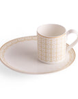 Geo Rose Beige & Gold Espresso Set – 12 Pcs for 6 Persons
